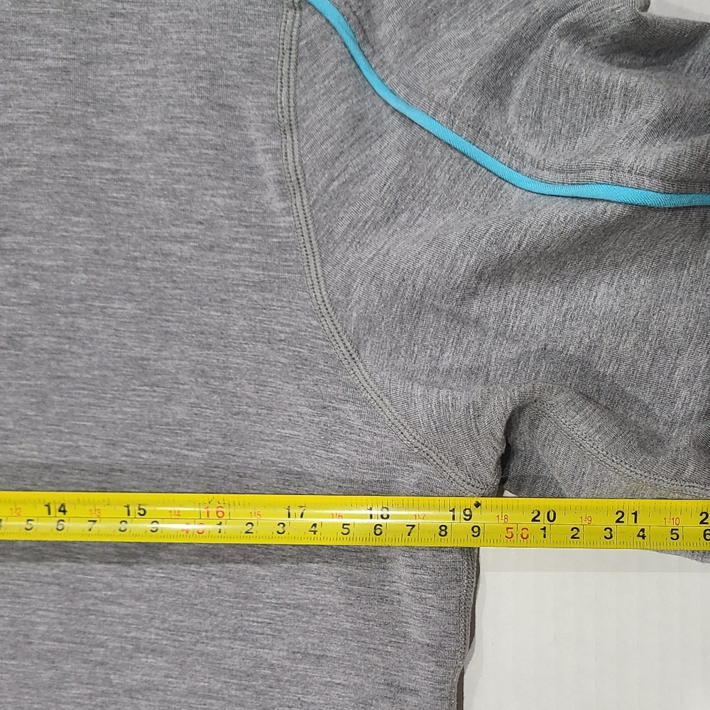 Lululemon Gray Track Jacket Full Zip Gray/Blue Stripe Accent S-M - Picture 15 of 16
